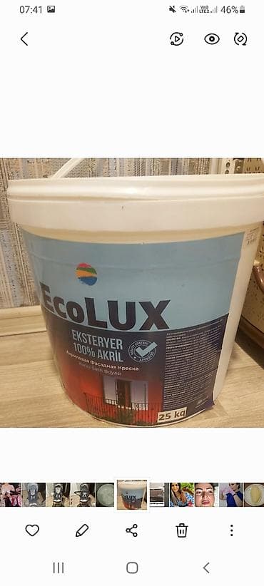 Dekorativ divar panelləri: EcoLUX Eksteryer 100% Akril – fasad boyası - Təyinat: Xarici səthlər — 1