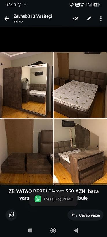 bulbulə: *ZB* *YATAQ DESTİ* Qiymət *550 AZN* *baza vara* tecılı satılır ünvan — 1