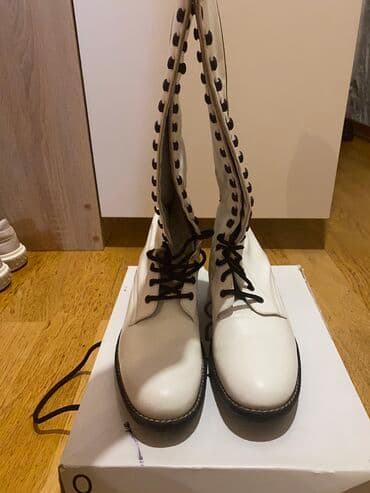 ağ rezin çəkmələr: Uzunboğaz, Ölçü: 38, rəng - Ağ, İşlənmiş — 1