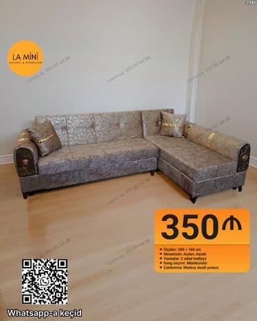 mini divan: Künc divan, Açılan, Bazalı, Parça, Şəhərdaxili pulsuz çatdırılma — 1