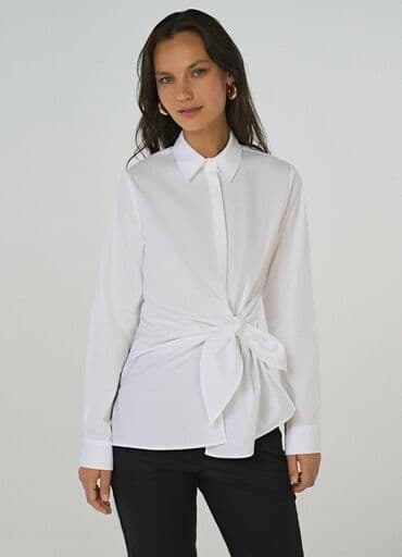 женские белые рубашки: L razmer ağ koynek, yeni — 3