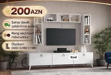 mini manqal: TV stendi və divar rəf dəsti - Qiymət: 200 AZN - Şəhər daxili — 1