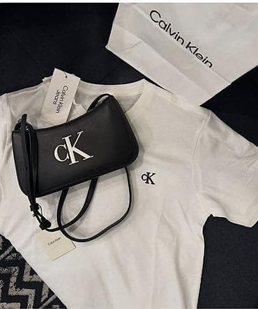 calvin: Calvin Klein dəst - Ağ rəngli Calvin Klein T‑shirt: sinə hissəsində — 1
