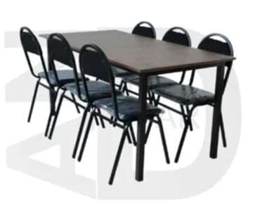 Mətbəx üçün, Yeni, Açılmayan, Dördbucaq masa, 6 stul