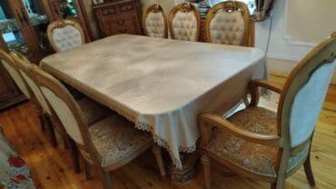 купить круглый стол в баку: Для гостиной, Б/у, Овальный стол, 8 стульев — 5