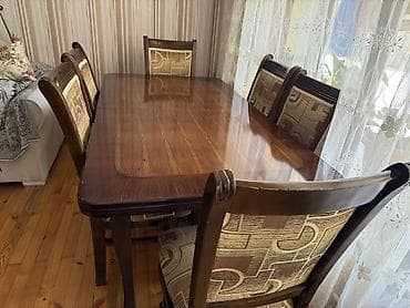 xalca resmi cekmek: Qonaq otağı üçün, Açılmayan, Dördbucaq masa, 6 stul — 1