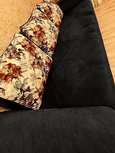 parda tul: Məhsul: 3 nəfərlik yumşaq divan - Rəng və material: Tünd — 1