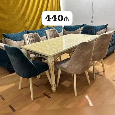 Qonaq otağı üçün, Açılmayan, Dördbucaq masa, 6 stul — 1