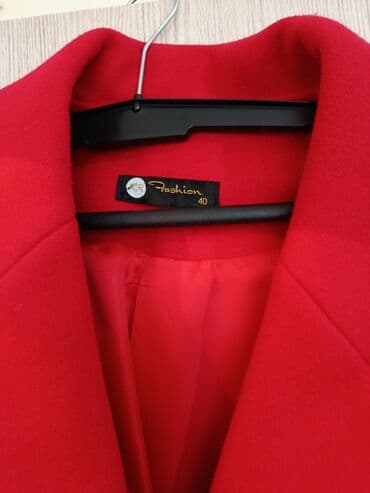 женские кожаные косухи: Пальто, L, цвет - Красный — 3