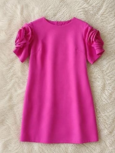 sade makyaj: Parlaq çəhrayı mini don - Model: qısa A-kəsim mini - Rəng: canlı — 1