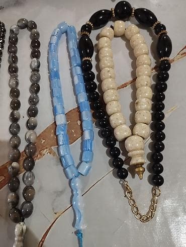 ebonit tesbeh: Məhsul: Təsbeh və muncuq dəstləri Təsvir: - Qırmızı şəffaf kəhrəba — 5