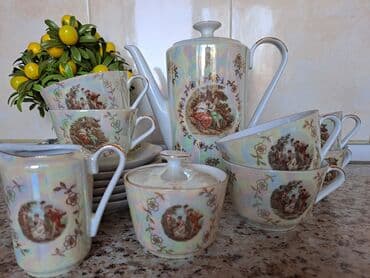 kahla made in gdr: Çay dəsti, Farfor, Madonna, 6 nəfərlik, Almaniya — 4