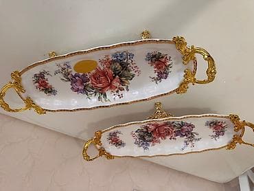 servis desti: Məhsul: Dekorativ porselen servis boşqabları (2 ədəd dəst) - — 3