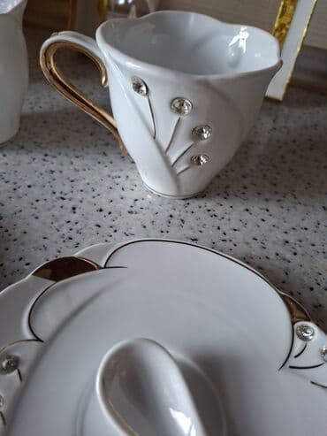 Mətbəx aksesuarları: Çay dəsti, rəng - Ağ, Farfor, 2 nəfərlik — 6