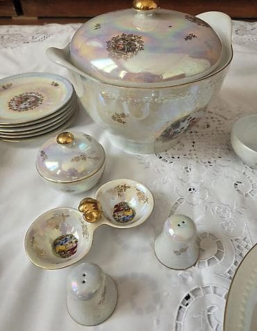 nimce: Nahar dəsti, rəng - Ağ, Farfor, 6 nəfərlik — 6