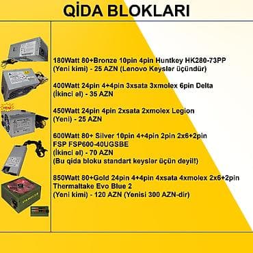 блок питания баку: Qida Blokları ⭐180Watt 80+Bronze 10pin 4pin Huntkey HK280-73PP (Yeni — 2