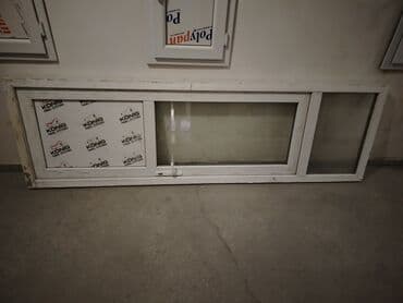 balkon pencereleri: İşlənmiş Təkqat şüşə paketi Plastik pəncərə, Еni: 79 sm, Uzunluğu: 258 sm — 2