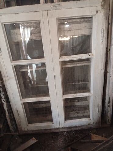 60*60 asma tavan: Taxta pəncərə,çərçivəsi - Material: kütləvi taxta - Rəng: ağ (boyalı) — 2