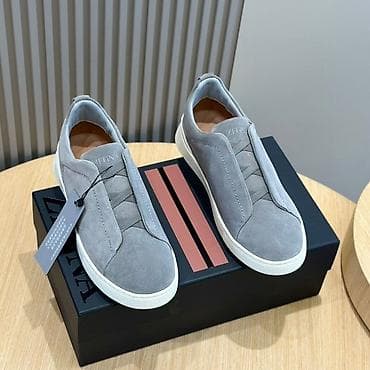 ayaggabı: Zegna Triple Stitch Suede Sneakers Pulsuz Çatdırılma və Vatsap Aktivdi — 5