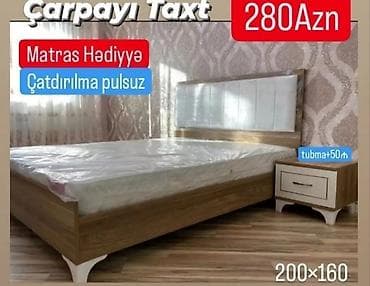 Çarpayılar: Yeni, İkinəfərlik çarpayı, Bazasız, Matras ilə, Siyirməsiz, Azərbaycan — 1