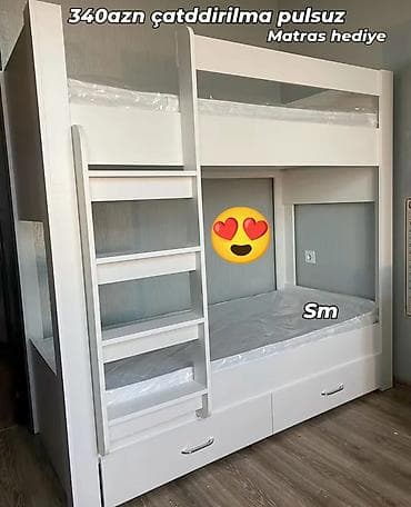 modern metbex mebelleri: Oğlan və qız üçün, Yeni, Çarpayı, Matras ilə, Siyirməli — 1