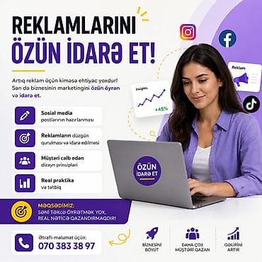 Xidmət: “Reklamlarını özün idarə et” praktiki təlimi Təsvir: - lalafo.az -da Xidmət: “Reklamlarını özün idarə et” praktiki təlimi Təsvir: -