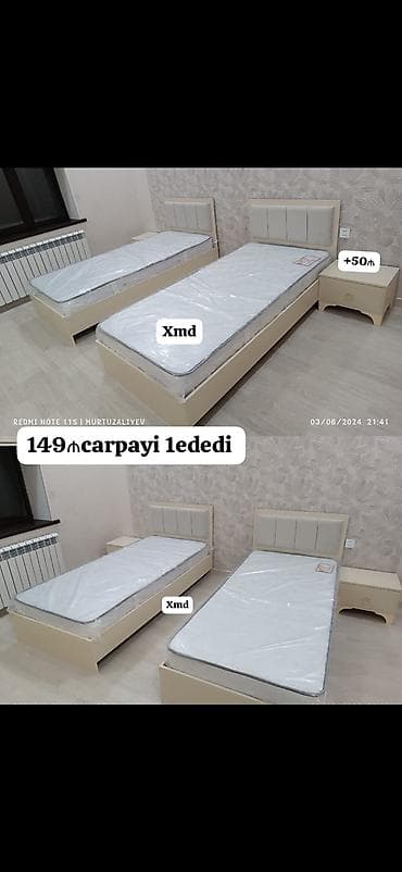 • Məhsul: Tək nəfərlik çarpayı • Qiymət: 149 ₼ – 1 ədəd (şəkildə lalafo.az -da • Məhsul: Tək nəfərlik çarpayı • Qiymət: 149 ₼ – 1 ədəd (şəkildə