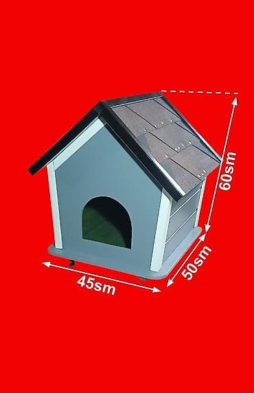 it üçün sinelik: Ev heyvanları üçün taxta it/qedi evi - Ölçülər: 45 sm (eni) x 50 sm — 1