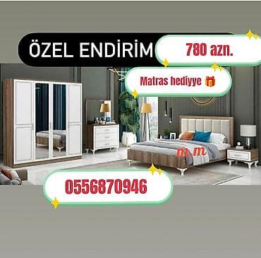 İkinəfərlik çarpayı, Dolab, Termo, 2 tumba, Azərbaycan, Yeni