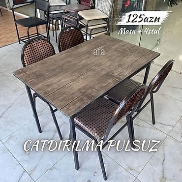 sdollar: Restoran, kafe, bağ, mətbəx üçün masa desti Masa + 4 Stul 125-130 azn — 3