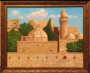 kətan yağı: Şirvanşahlar sarayı. Rəsm əsəri kətan üzərində yağlı boya ilə — 1