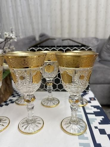 plasmas qab: Qədəhlər, rəng - Qızılı, Şüşə, 6 ədədli dəst — 3