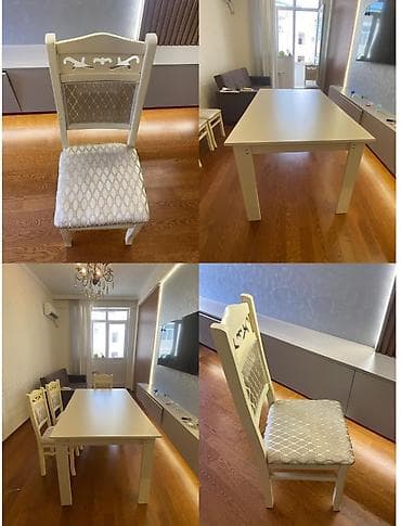 Qonaq otağı üçün, İşlənmiş, Kvadrat masa, 6 stul lalafo.az -da Qonaq otağı üçün, İşlənmiş, Kvadrat masa, 6 stul