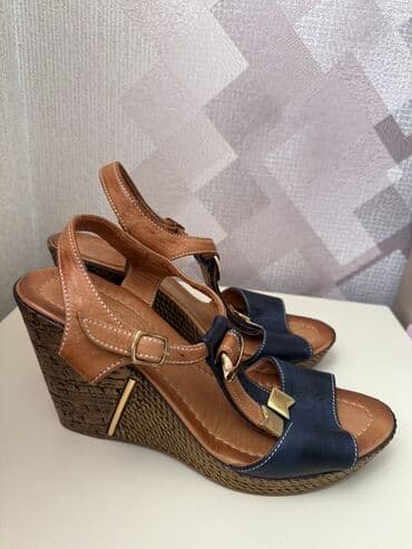 женские босоножки на широкую ногу: Размер: 40, цвет - Синий, Новый — 2