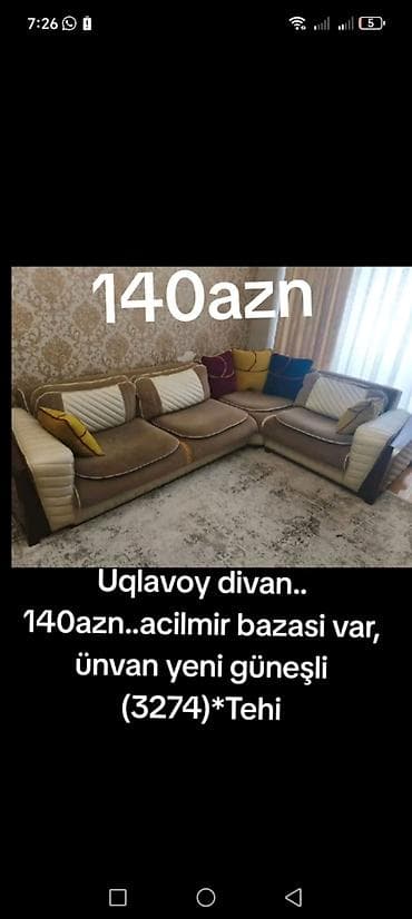 ramazan dekorları: Uqlavoy divan. 140azn. acilmir bazasi var, ünvan yeni güneşli — 1