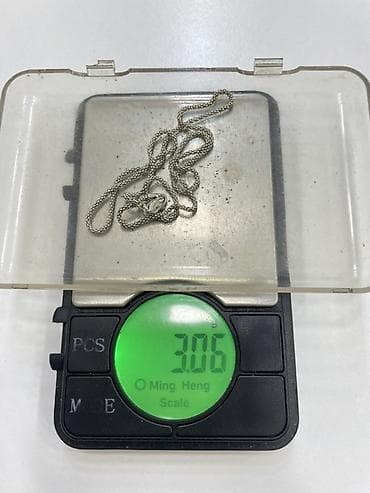 bijuteri: Gümüş rəngli zəncir boyunbağı - Material: gümüş rəngli metal (vizual — 2