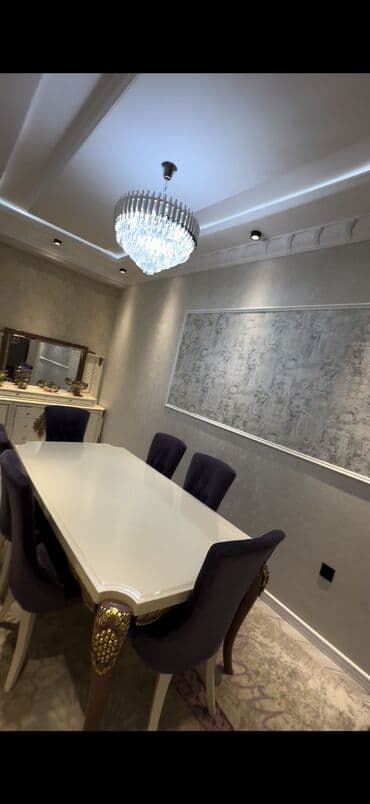 Qonaq otağı üçün, İşlənmiş, Kvadrat masa, 6 stul