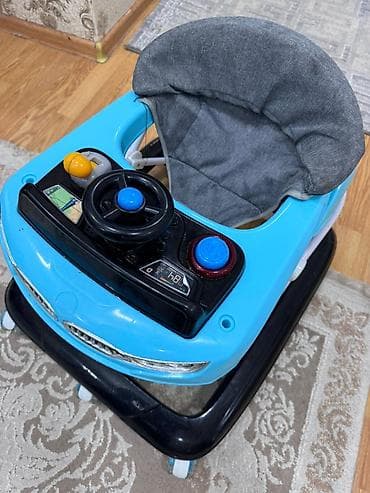 Столы для кормления: Uşaq gəzdirəni (yeləşən maşın formalı yürütmə) - Rəng: mavi/qara, boz — 4