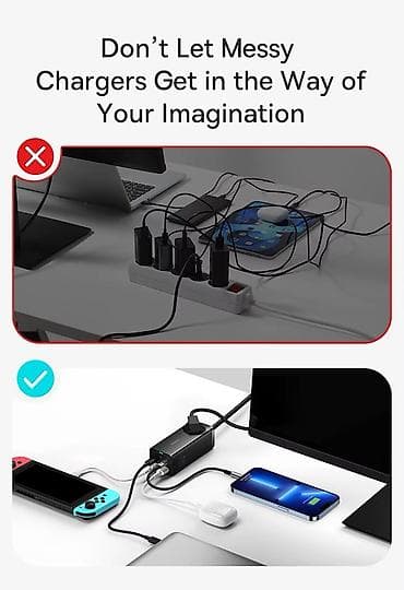 pla filament: Baseus 65W GaN³ Pro masaüstü enerji zolağı Xüsusiyyətlər: - Ümumi — 3