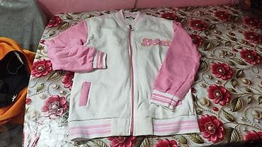 Qız uşağı üçün sport üslublu gödəkçə/jaket. Ağ və çəhrayı rəng — 1