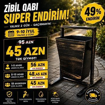 Контейнеры для отходов: Açıq məkanınızın görünüşünü tamamlayan metal zibil qabıları Təmiz və — 1