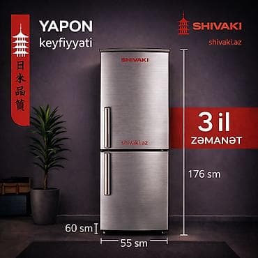 Yeni 2 qapılı Shivaki Soyuducu Satılır, rəng - Gümüşü, Təkərli — 4