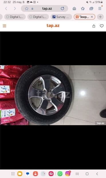 təkərdən əl işləri: Jeep Grand Cherokee üçün gümüşü rəngli, altı guşəli təkər diskləri — 2
