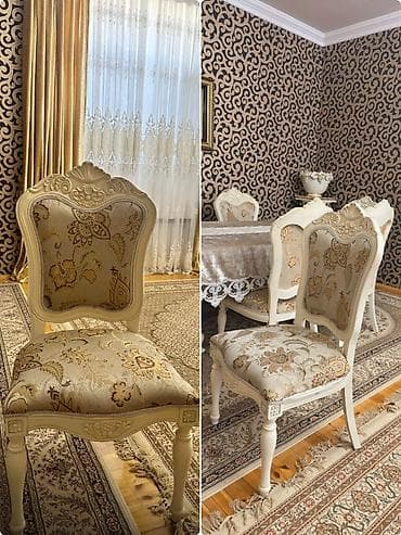 embawood stol: Qonaq otağı üçün, İşlənmiş, Qatlanmayan, rəng - Bej Stul — 1
