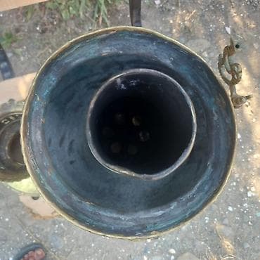 antik samovar: Məhsul: Pirinçdən qədim kömürlü samovar Təsvir: - Material: tam — 6