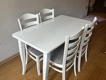 Mətbəx üçün, Açılmayan, Dördbucaq masa, 4 stul