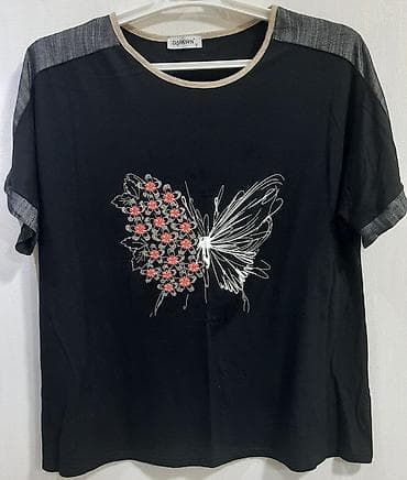 sortlar: Qadın T-shirt – DARKWIN (ölçü: 2) - Rəng: Qara, çiyin və qol — 1