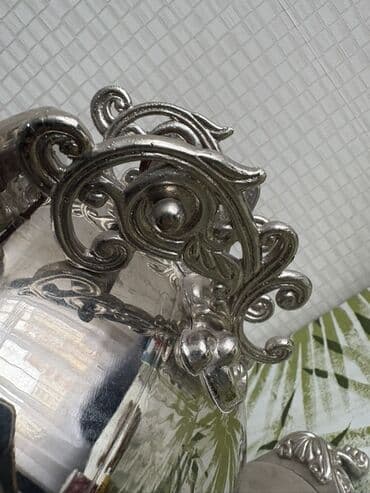 купить бу самовар на дровах: Klassik rus samovarı – dekorativ naxışlı metal gövdə və möhkəm ayaqlıq — 7