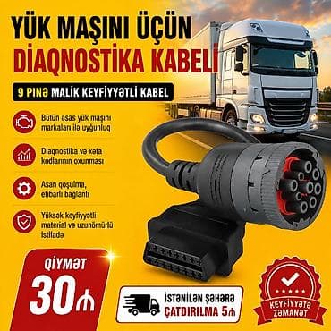 kia k3: Yük maşını üçün diaqnostika kabeli. 9 pinə malik keyfiyyətli kabeldir — 1