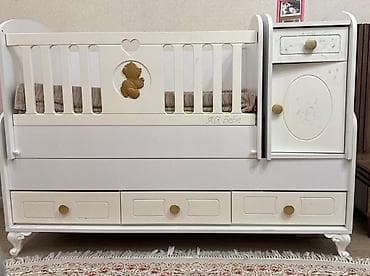 deko: Oğlan və qız üçün, Dördbucaq, Beşik, Matras ilə, Yellənmə mexanizmsiz — 1